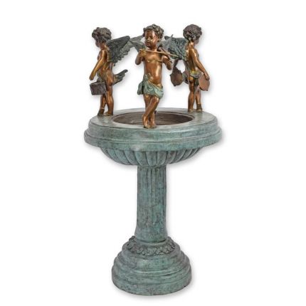 A BRONZE PUTTO FOUNTAIN