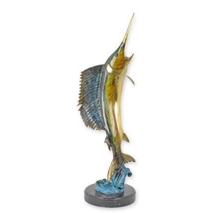 Bronzefigur Schwertfisch, A BRONZE SCULPTURE OF A SWORDFISH