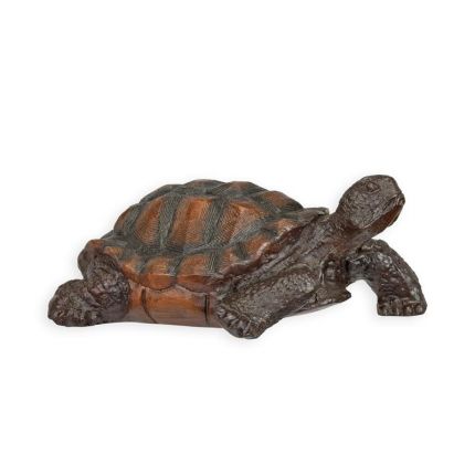 Bronzetierfigur Schildkröte - Länge 28,5 cm