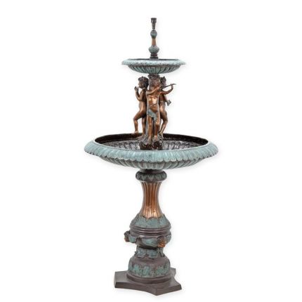 Zweistufiger Bronzebrunnen, A TWO TIER BRONZE FOUNTAIN