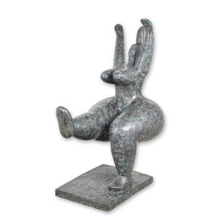 A MODERNIST BRONZE SCULPTURE OF A FEMALE NUDE (GREEN)