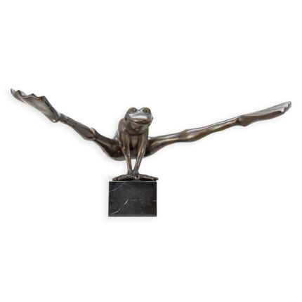 Bronzetierfigur sportlicher Frosch, Länge 114 cm 