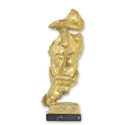 Dekofigur "Speak No Evil" - H. 32 cm - goldfarben - Bronze