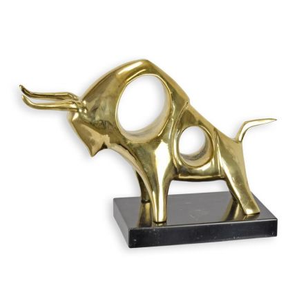Moderne Bronzetierfigur Stier, A MODERNIST BRONZE SCULPTURE OF A BULL