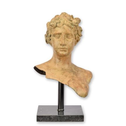 A BRONZE MOUNTED BUST OF A WOMAN