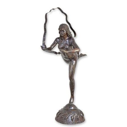 A BRONZE SCULPTURE OF A RIBBON DANCER