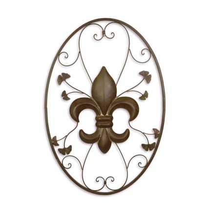 Wanddekoration französische Lilie aus Eisen, AN IRON FLEUR DE LIS WALL DECOR