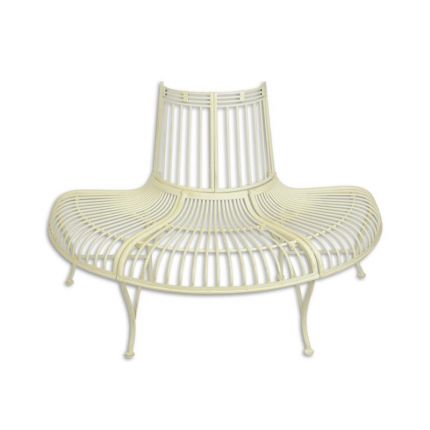 Halbrunde Eisen-Baumbank, A DEMI ROUND IRON WHITE TREE BENCH