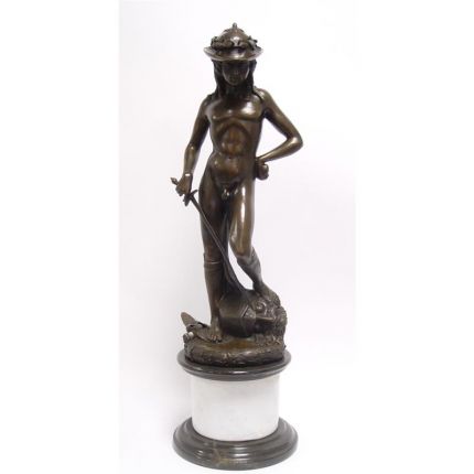 Bronzefigur David - Sieg über Goliath - Höhe 65,1 cm