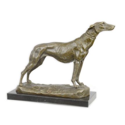 Bronzefigur Windhund - H. 24,5 cm - L. 32 cm