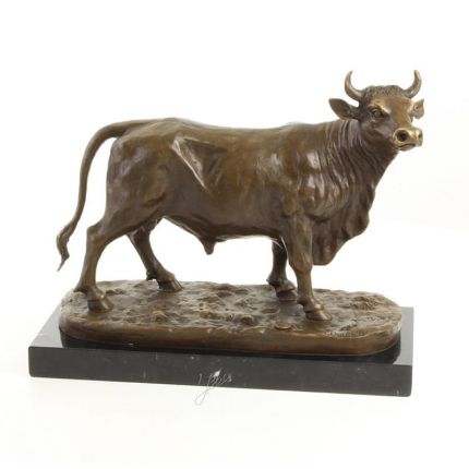 Bronzetierfigur Stier - L. 34,9 cm - H. 28,3 cm