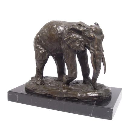 Bronzefigur Elefant - L. 29,1 cm - H. 22,7 cm