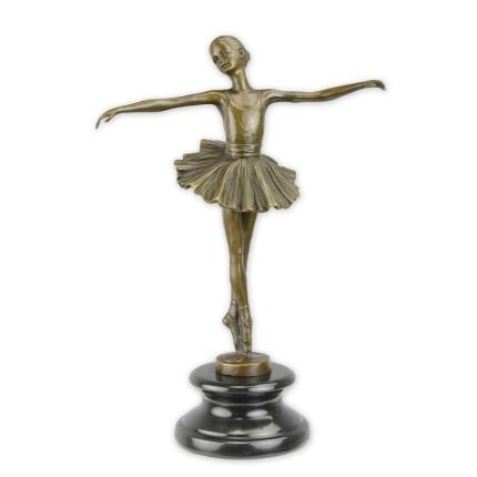 Bronzefigur Ballerina - H. 29,4 cm - runder Sockel