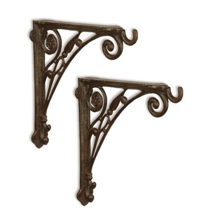 2er-Set Gusseisen-Wandhalterungen, A PAIR OF CAST IRON WALL BRACKETS