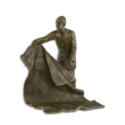 Bronzefigur arabischer Teppichhändler - H. 20,2 cm
