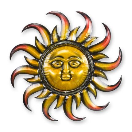 Wanddekoration Sonne - L. 80 cm - gelb-rot - Eisen 