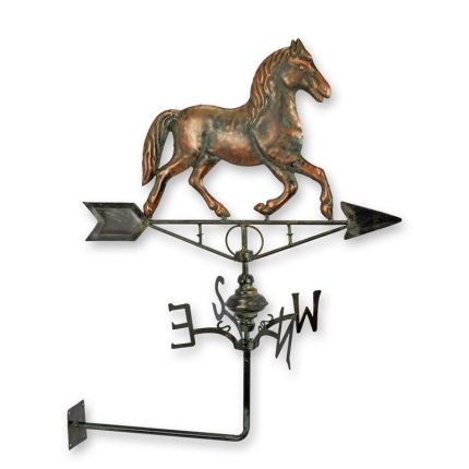 A WALL MOUNT IRON WEATHERVANE - HORSE