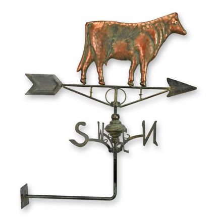 A WALL MOUNT IRON WEATHERVANE - COW