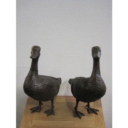 Bronze Figur, Entenpaar, Tierfigur, Figur, Bronzefigur, Ente