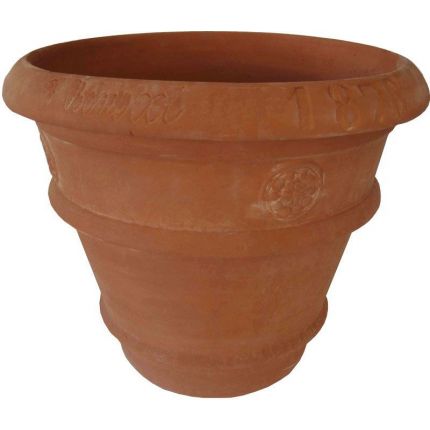 Galestro Terracotta, Conca Benocci, runder Pflanztopf, Pflanzgefäß, Blumentopf