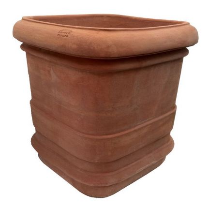 Galestro Terracotta, Quadro Alto, viereckiger Pflanztopf in 2 Höhen, Blumentopf, Pflanzschale