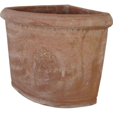 Galestro Terracotta, Angolare, Ecktopf mit Dekor, Pflanzgefäß, Blumentopf
