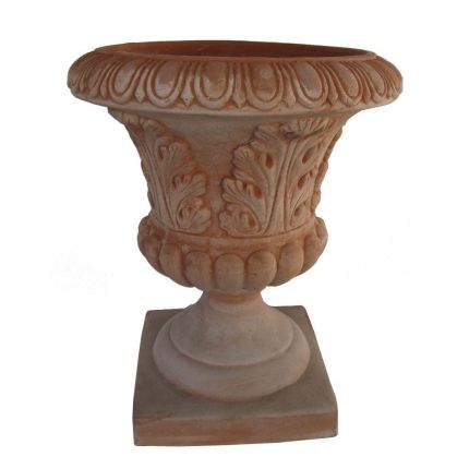 Galestro Terracotta, Coppa con Foglie d´Acanto, Kelch mit Blättermotiv, Pokal, Pflanzgefäß