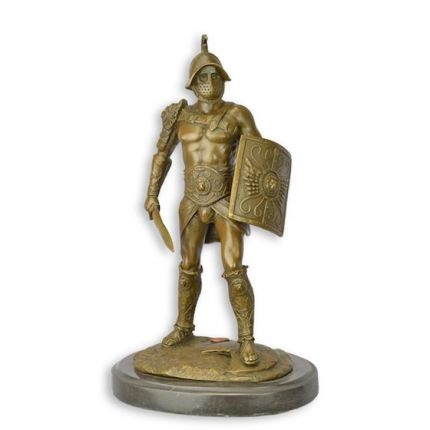 Bronzefigur Gladiator - H. 27 cm - Männerfigur