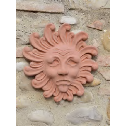 Impruneta Terracotta, Sole Piccolo, Sonne, Terrakottasonne, Wandbild, Relief