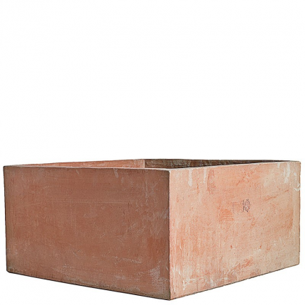 Impruneta Terracotta, Fiorita, Blumenkasten, quadratisch, schlicht, modern, grau, Vierecktopf, Terracottatopf