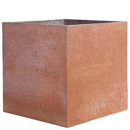 Impruneta Terracotta, Cubo, Blumenkasten, Würfel, quadratisch, schlicht, grau, modern, Vierecktopf, Terracottatopf