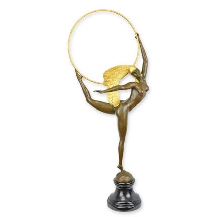 Bronzefigur nackte Reifentänzerin - Höhe 70,8 cm