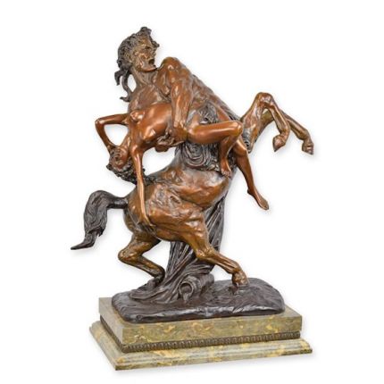 Bronzefigur Zentaur mit Frau - Höhe 54,5 cm