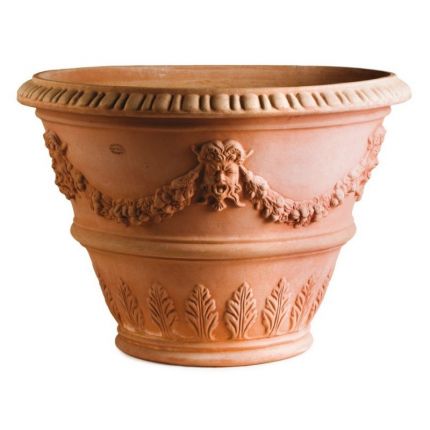 Impruneta Terracotta, Conca con Satiro, Pflanztopf, Blumentopf, Pflanzgefäß