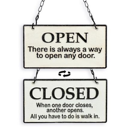 Gusseisenschild, beidseitig verwendbar, A CAST IRON 2 SIDED OPEN / CLOSED SIGN