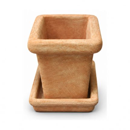 Galestro Terracotta Pflanzkasten – Cassetta Con Sottovaso Rettangolare