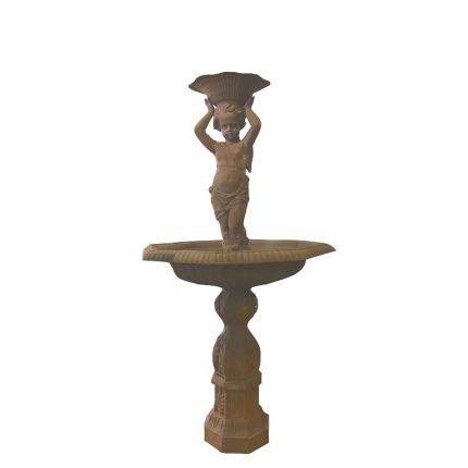 Gusseisen Brunnen, Junge mit Wasserschale, freistehender Brunnen