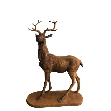 Gusseisen Figur, Hirsch Links, rostfarben, Tierfigur, Tier, Rotwild