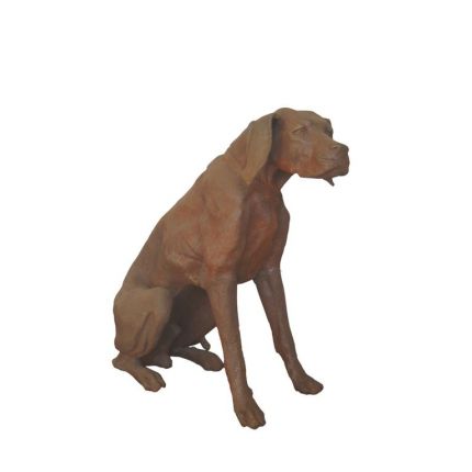 Gusseisen Figur, sitzender Hund, Tierfigur, Tier, Dog