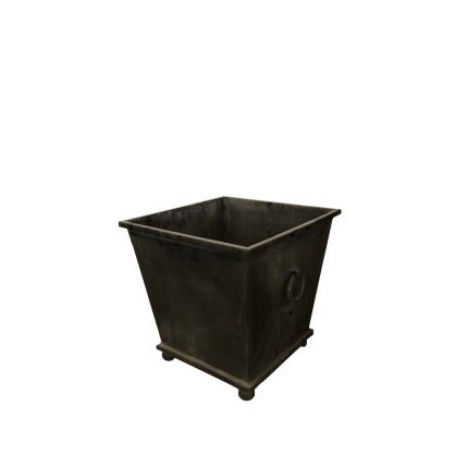 Metallpflanzgefäß, quadratischer Blumentopf aus Stahl (40 cm)