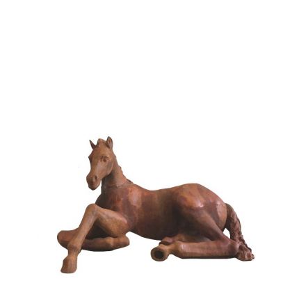 Gusseisen Figur, liegendes Pferd, Tierfigur, Tier