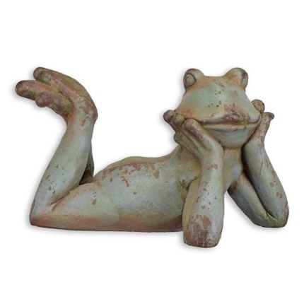 Froschfigur - liegend - Länge 60 cm - Kunststein