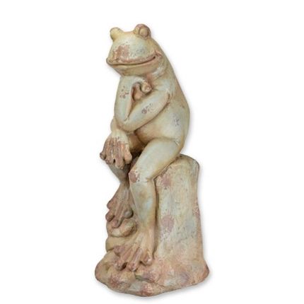 Froschfigur in Denkerpose - Höhe 76 cm - Kunststein