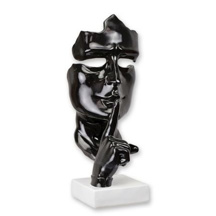 Dekofigur Maske "Speak No Evil" - H. 42 cm - schwarz - Polyresin