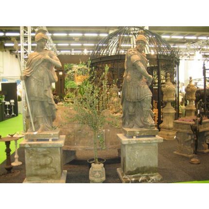 Naturstein, Steinfigur, Krieger Paar, Männerfigur, Figur, Gartenfigur, Frauenfigur