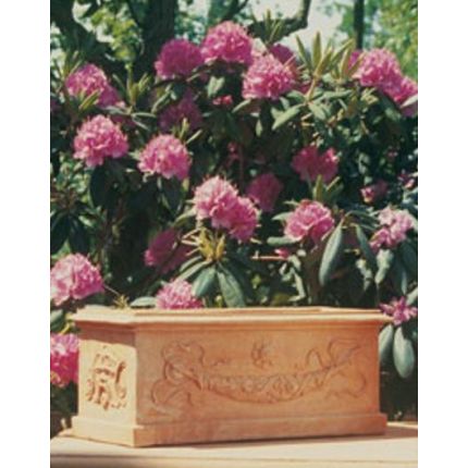 Impruneta Terracotta, Cassetta festonata, Blumenkasten, rechteckig, länglich, verziert, Rechtecktopf, Terracottatopf