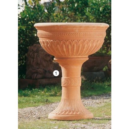 Impruneta Terracotta, Colonna baccellata, Pflanztopf, Blumentopf, Topf