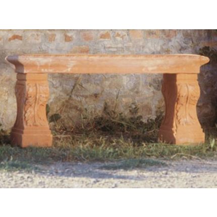 Impruneta Terracotta, Panchina ornata con basi
