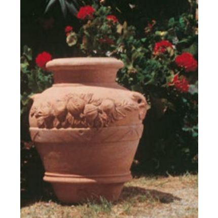 Impruneta Terracotta, Orcio Mediceo con melograni, Pflanztopf, Blumentopf, Topf