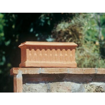 Impruneta Terracotta, Cassetta scannellata, rechteckiges Pflanzgefäß